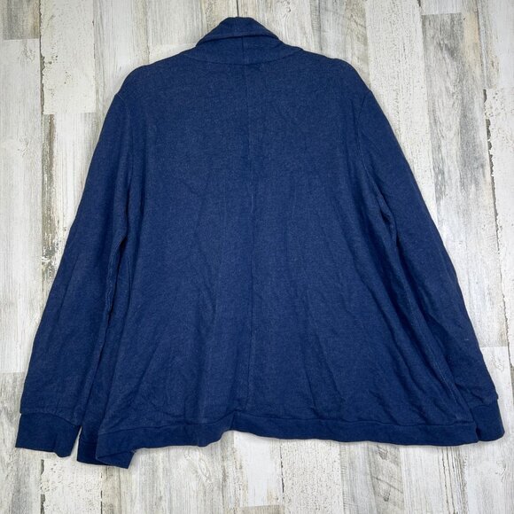 Lacoste Sport Cardigan Sweater Size 42 Blue Cotton Large Full Zip Sweatshirt Top - Picture 3 of 16